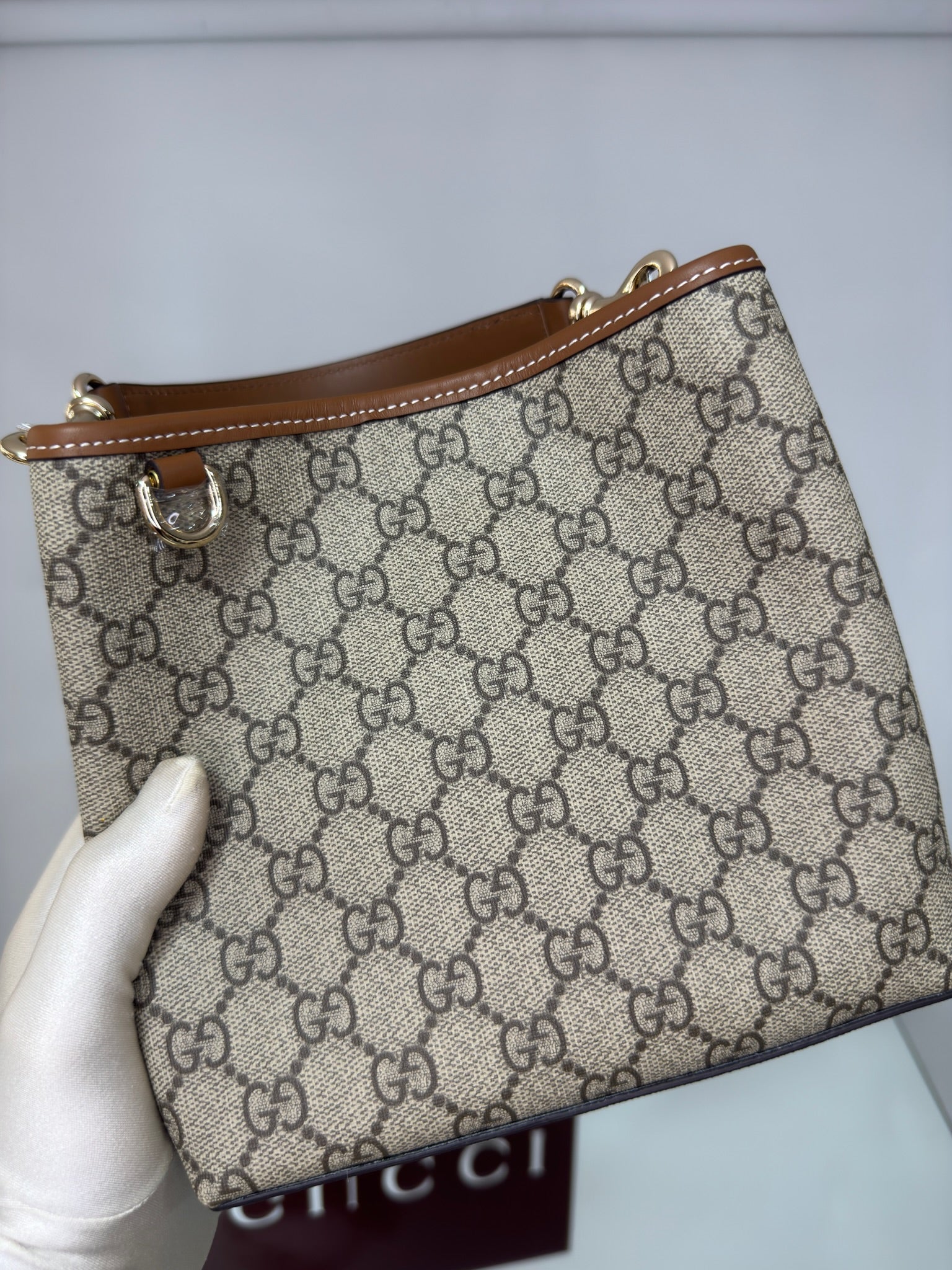 Gucci GG Emblem Mini Bucket Bag