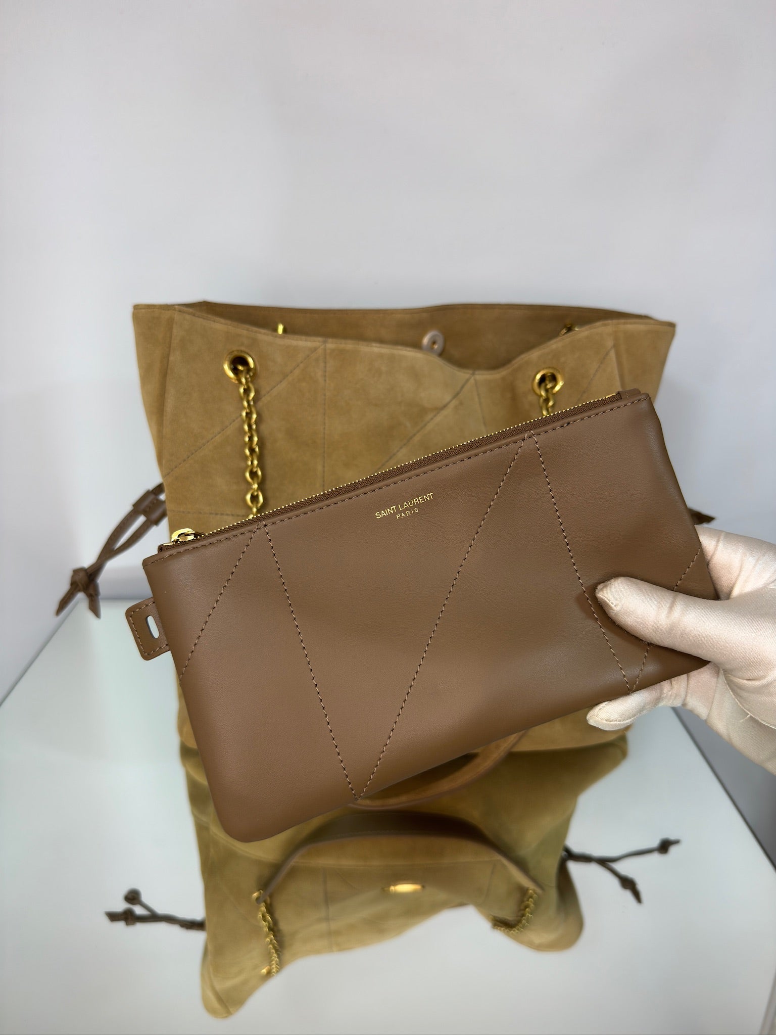 Saint Laurent Jamie 4.3 – Suede Golden Leaf