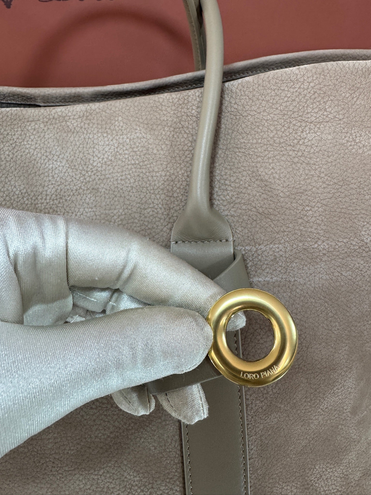 Loro Piana Ghiera Large Leather Tote Bag – Beige