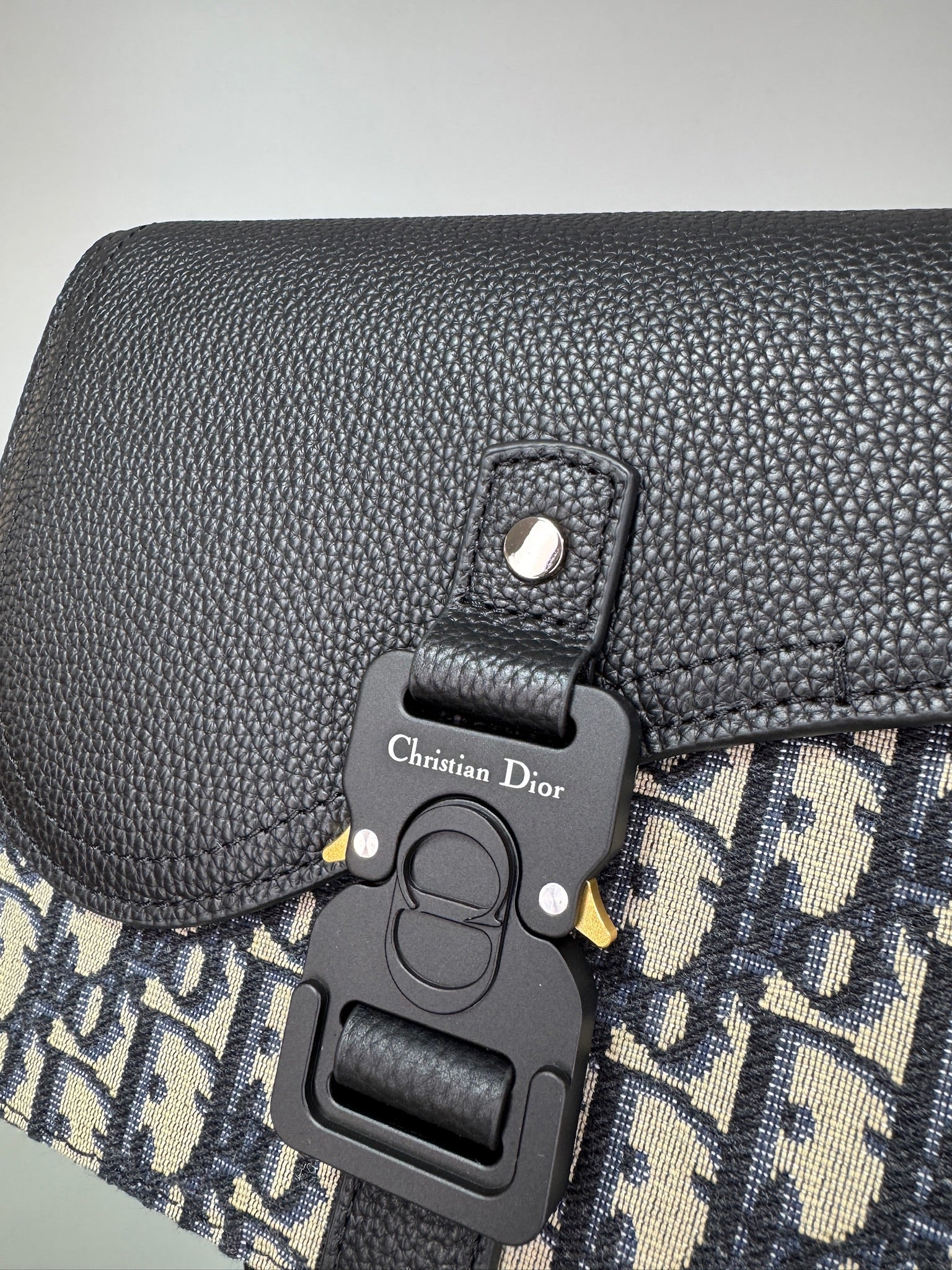 Dior Saddle A5 Pouch – Beige and Black Jacquard