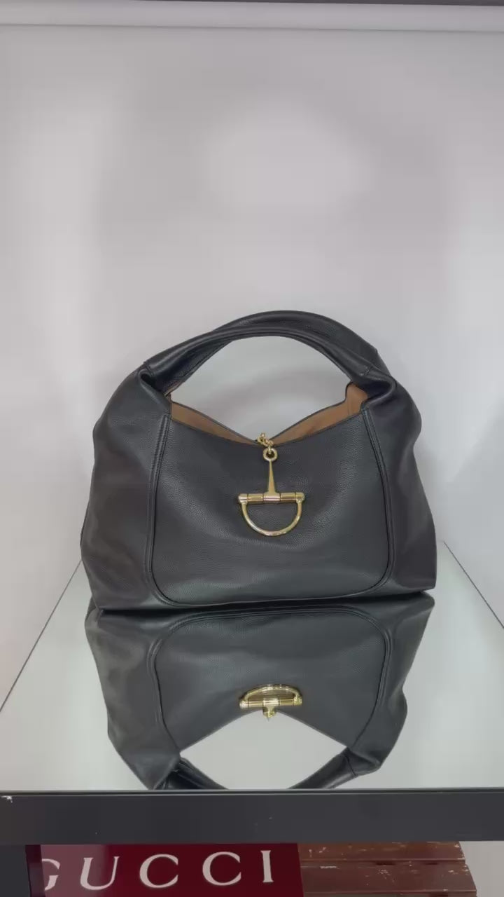 Gucci Softbit Maxi Leather Shoulder Bag – Black