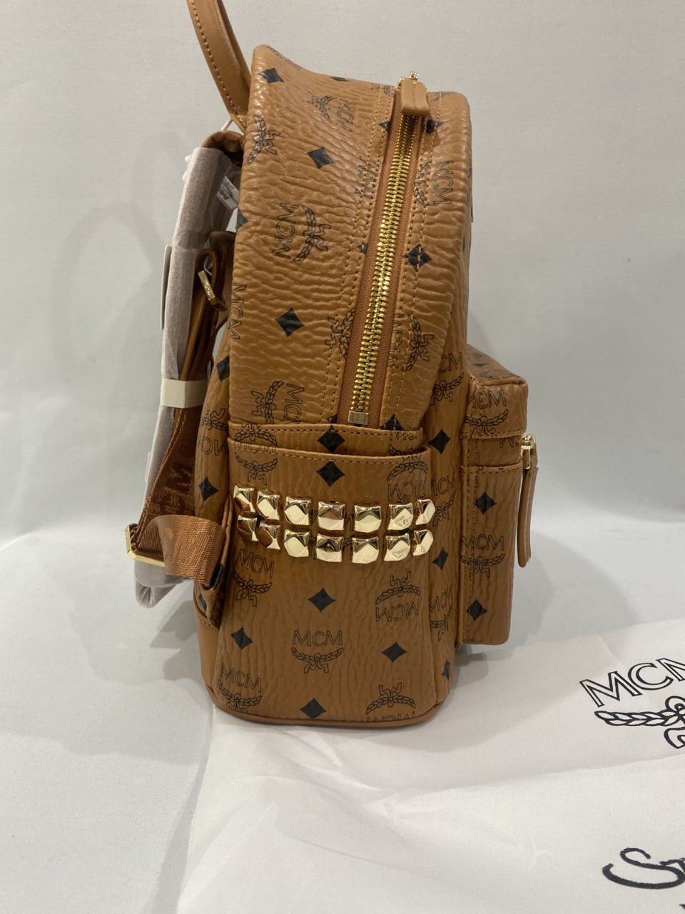 MCM ΚΑΦΕ LEATHER BACKPACK