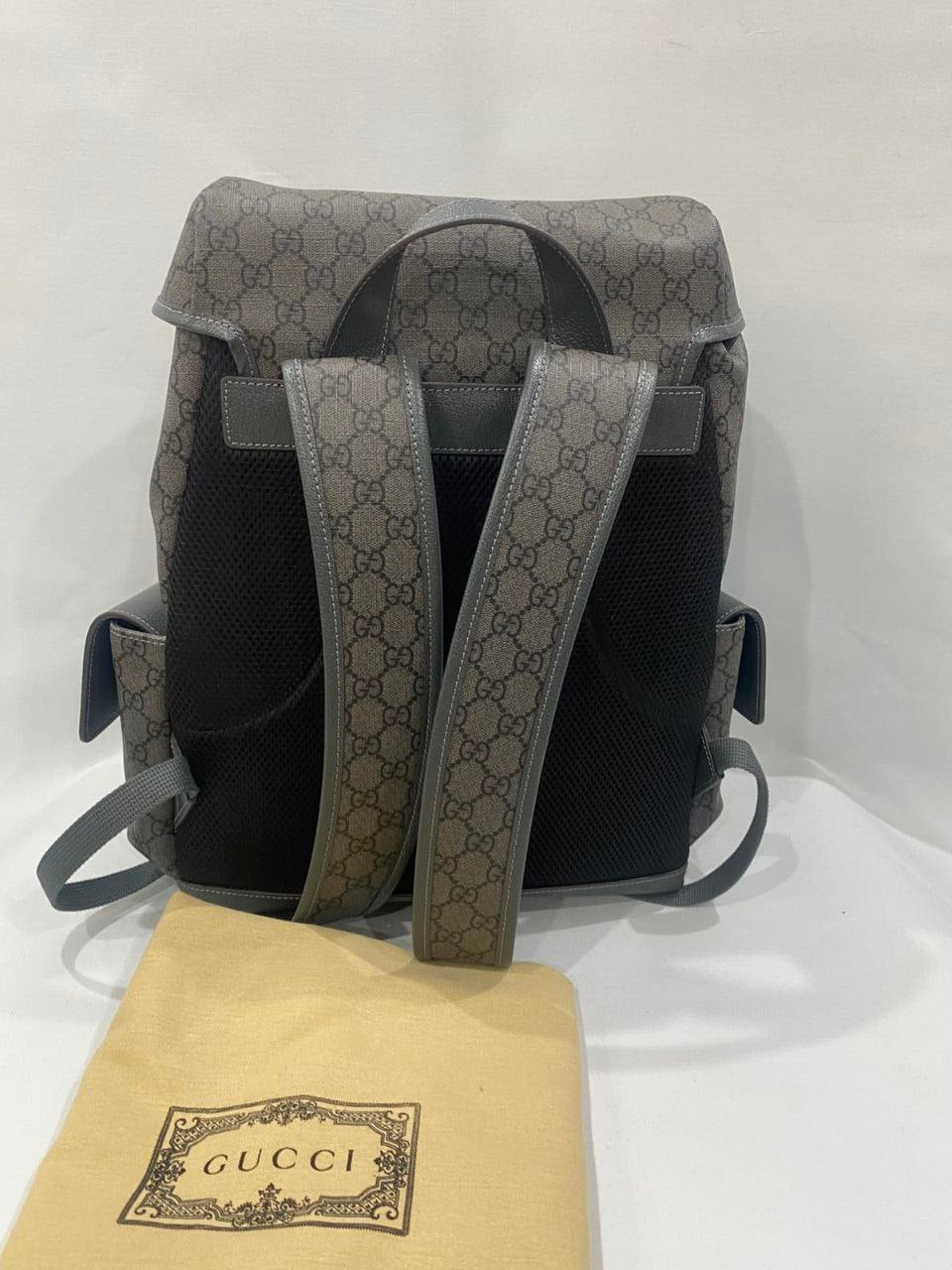 GUCCI ΓΚΡΙ LEATHER BACKPACK