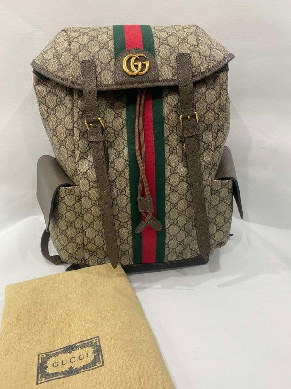 GUCCI ΚΑΦΕ LEATHER BACKPACK