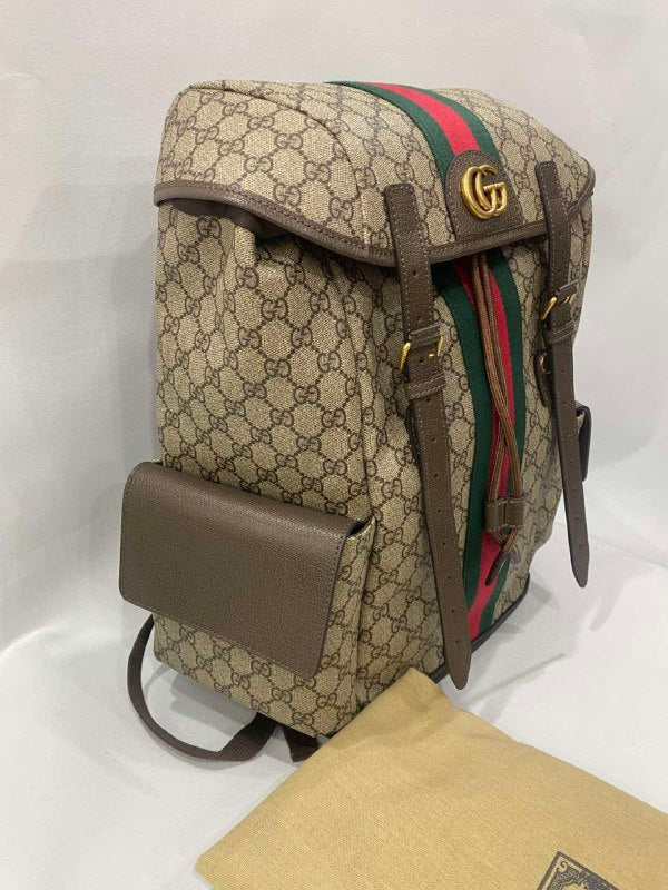 GUCCI ΚΑΦΕ LEATHER BACKPACK