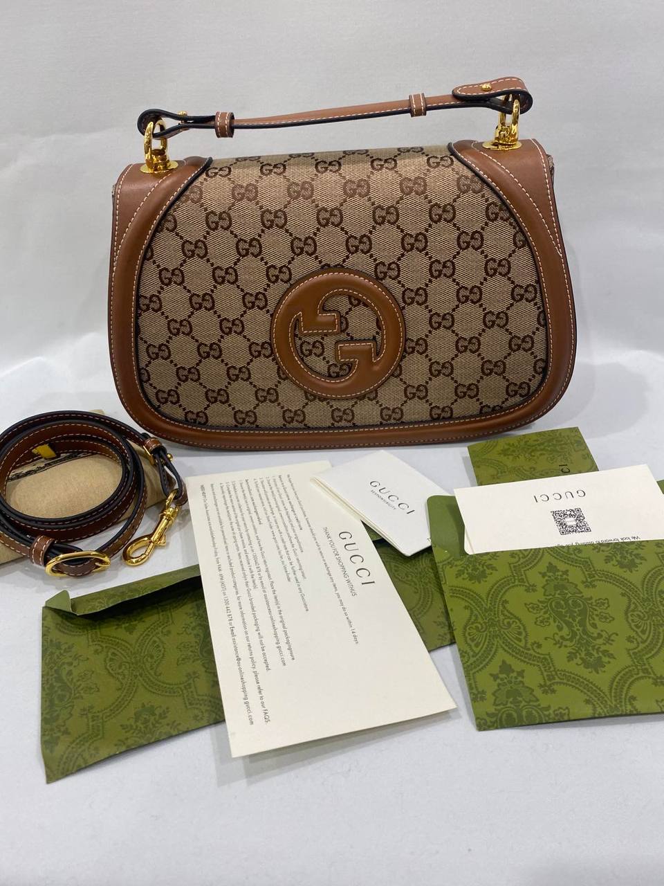 GUCCI BLONDIE PRINT LEATHER BAG