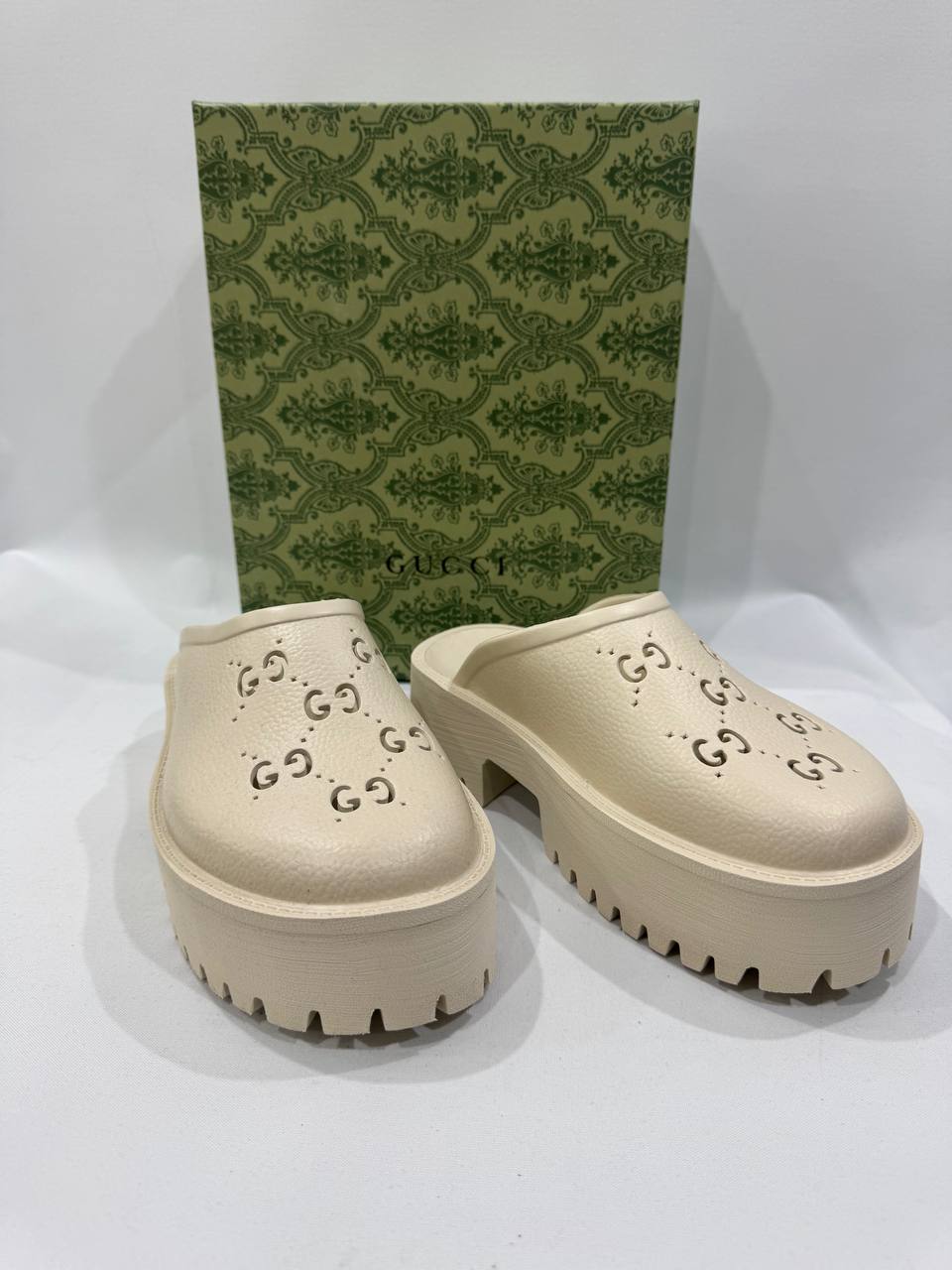 Gucci White Mules