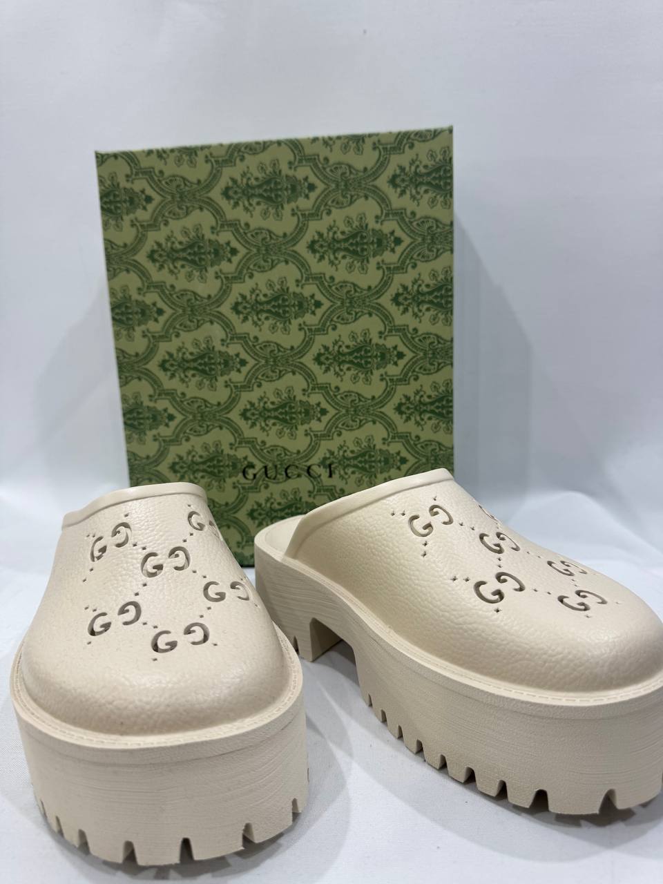 Gucci White Mules