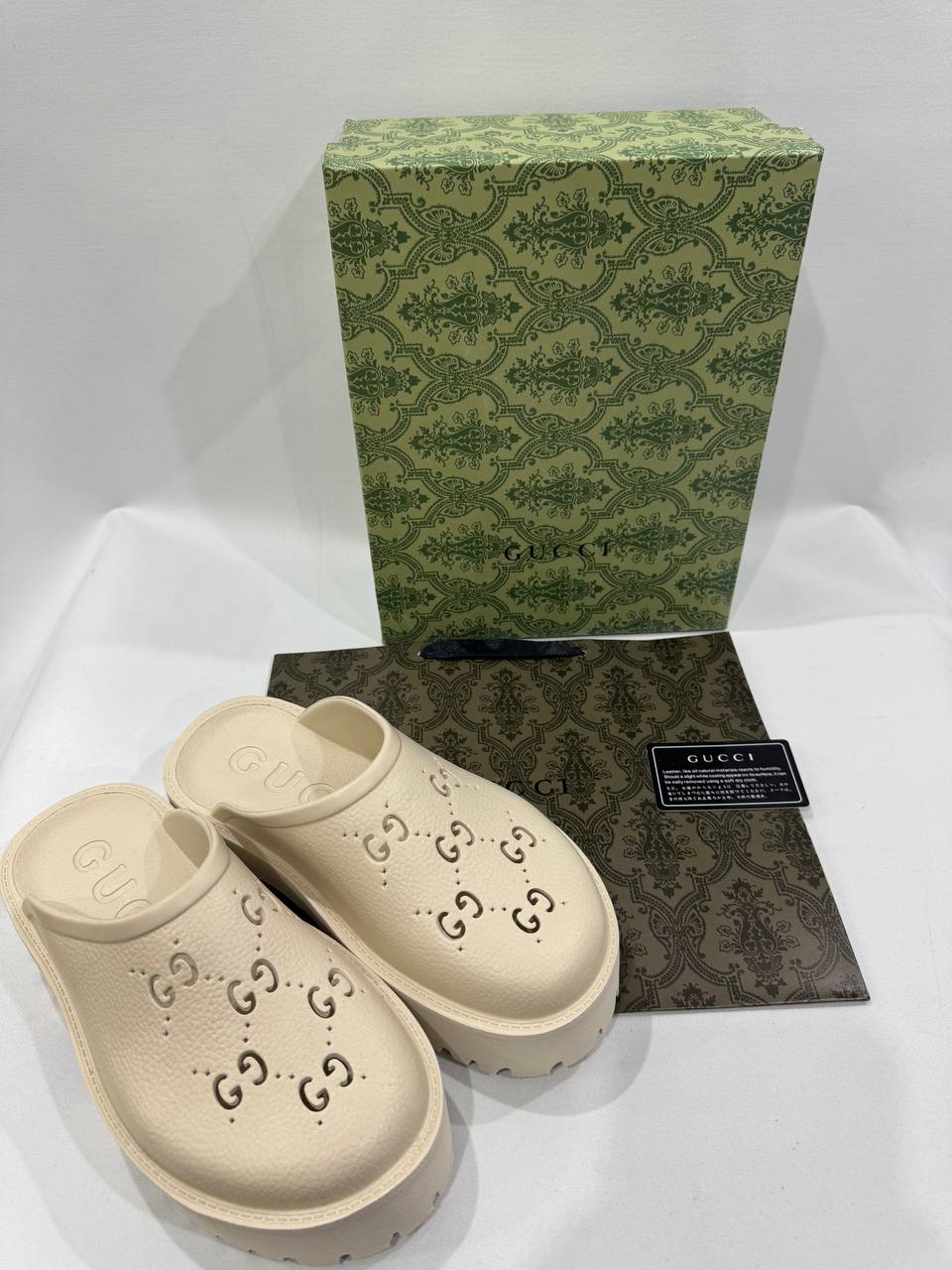 Gucci White Mules