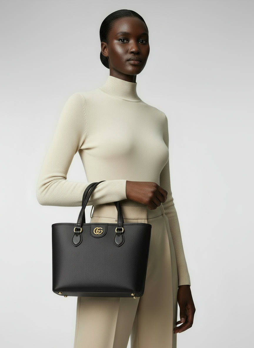Gucci Ophidia Total Black Medium Tote Bag