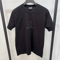 Moncler Black Cotton Flocked Logo T-Shirt