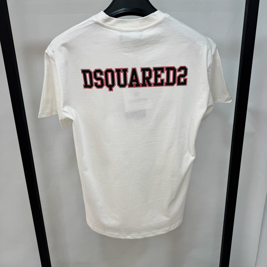 Dsquared2 Double Logo Varsity T-Shirt White