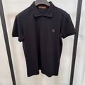 Loro Piana Luxury Cotton Piqué Black Polo Shirt