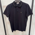 Brunello Cucinelli Contrast-Trim Piqué Black Polo Shirt
