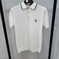 Brunello Cucinelli Silk & Cotton Knitted Polo (White)