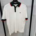 Casablanca White Ribbed Knitted Polo Shirt