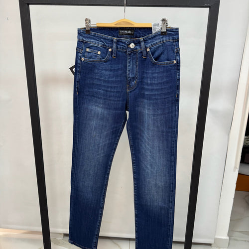 Balmain Paris Biker Distressed Slim-Fit Jeans (Light Blue)