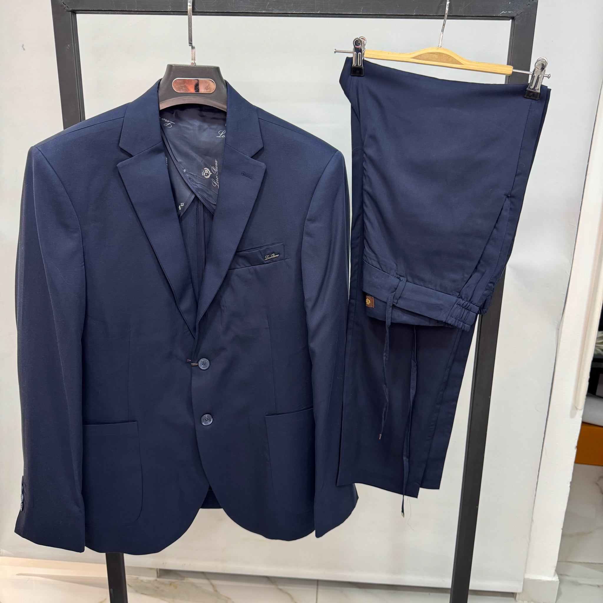 Loro Piana Tailored Blue Suit (Navy/Midnight Blue)