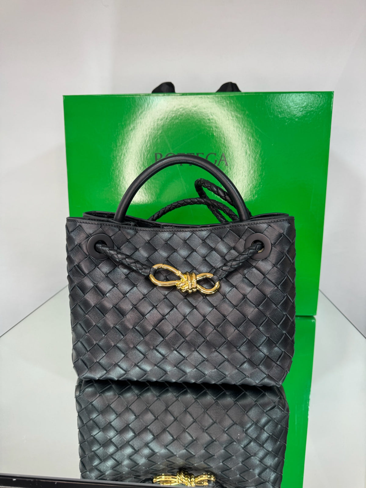 Bottega Veneta Andiamo Small Intrecciato Leather Bag