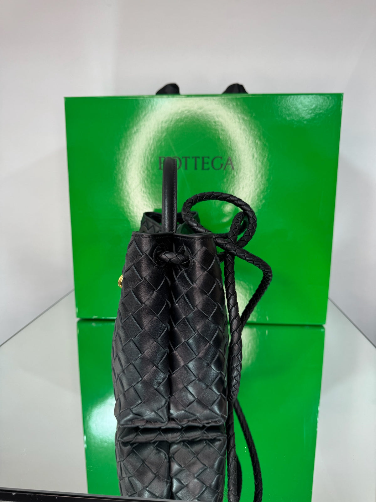 Bottega Veneta Andiamo Small Intrecciato Leather Bag