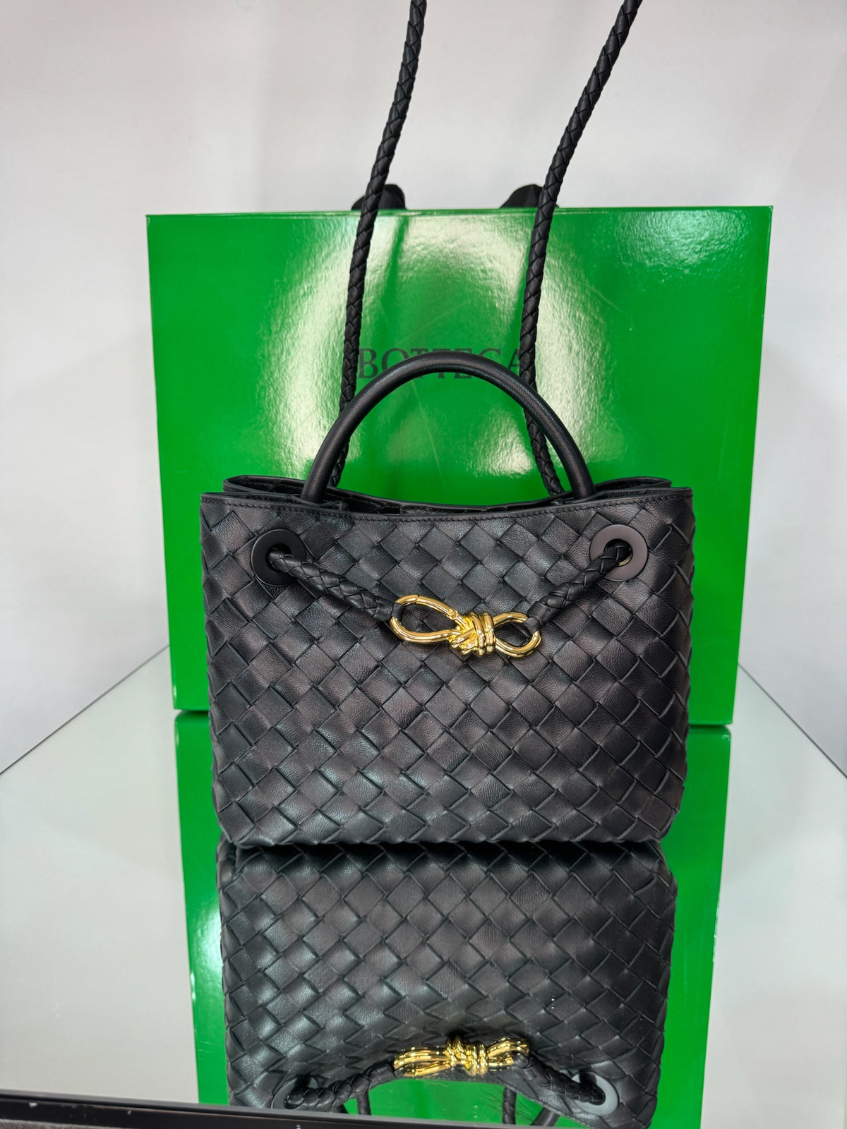 Bottega Veneta Andiamo Small Intrecciato Leather Bag
