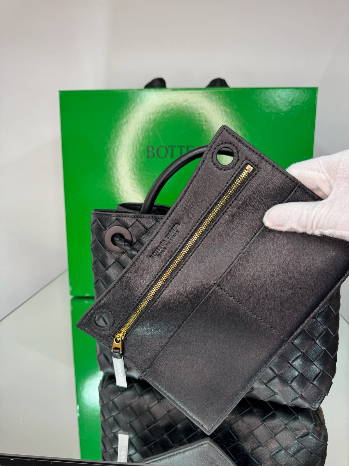 Bottega Veneta Andiamo Small Intrecciato Leather Bag