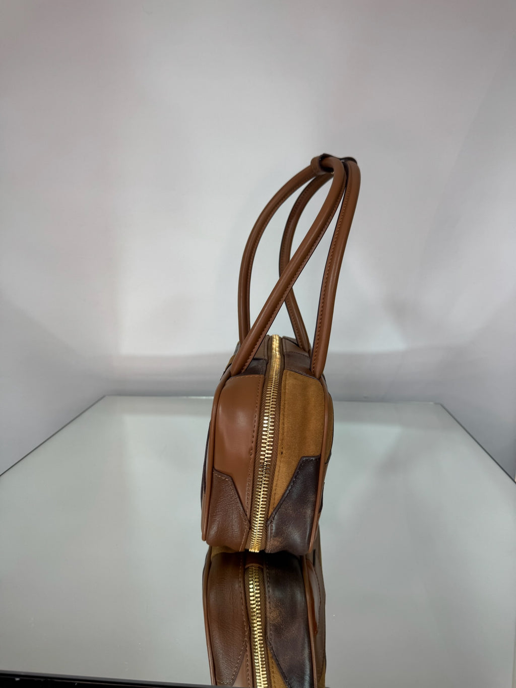 Miu Miu Arcadie Patchwork Leather & Suede Bag