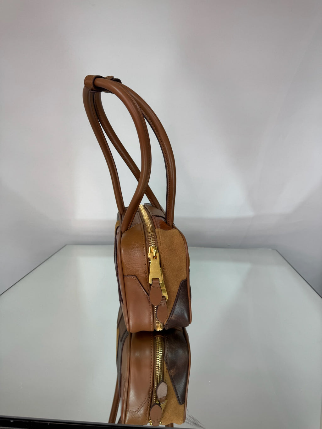 Miu Miu Arcadie Patchwork Leather & Suede Bag