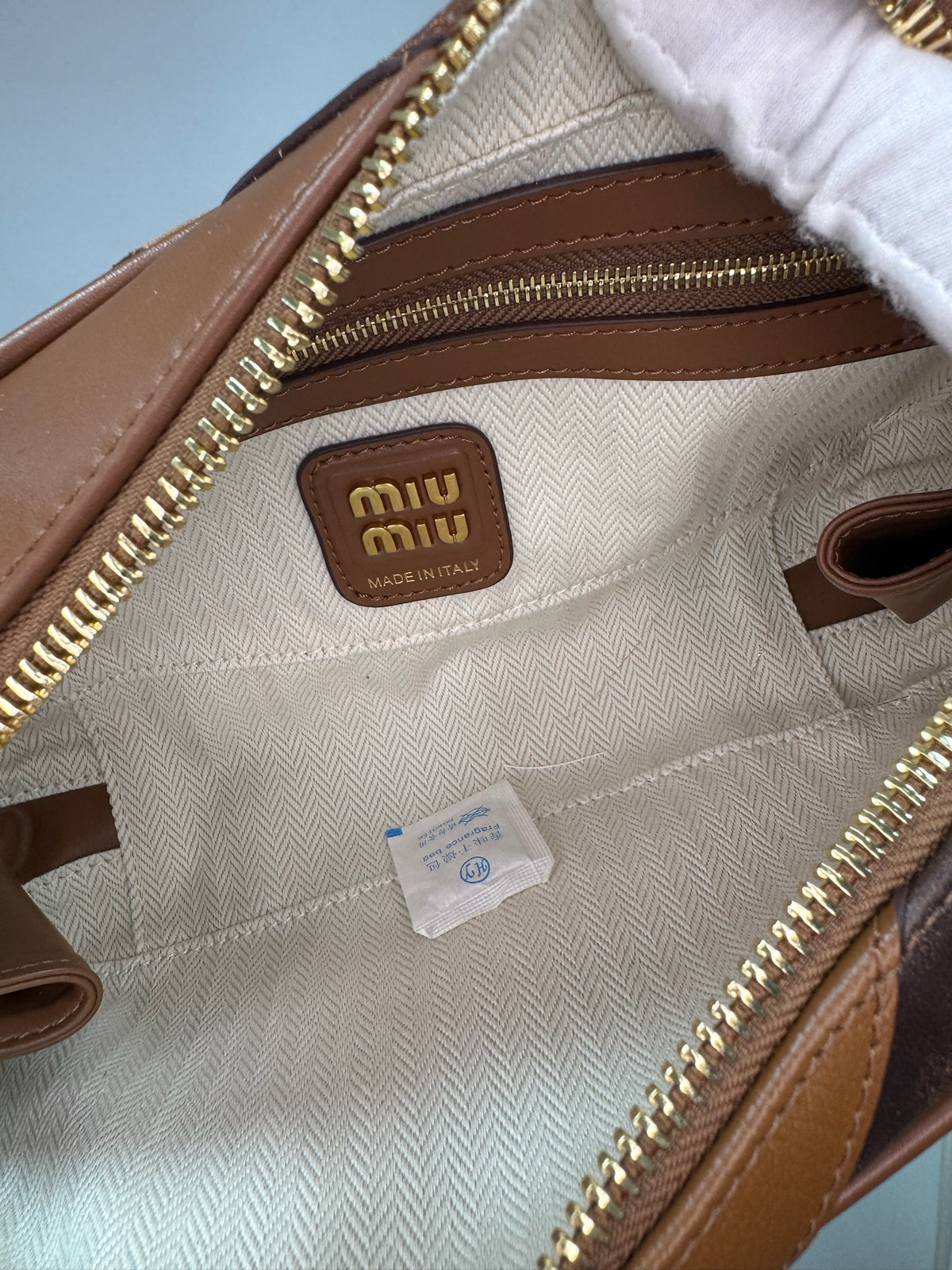 Miu Miu Arcadie Patchwork Leather & Suede Bag