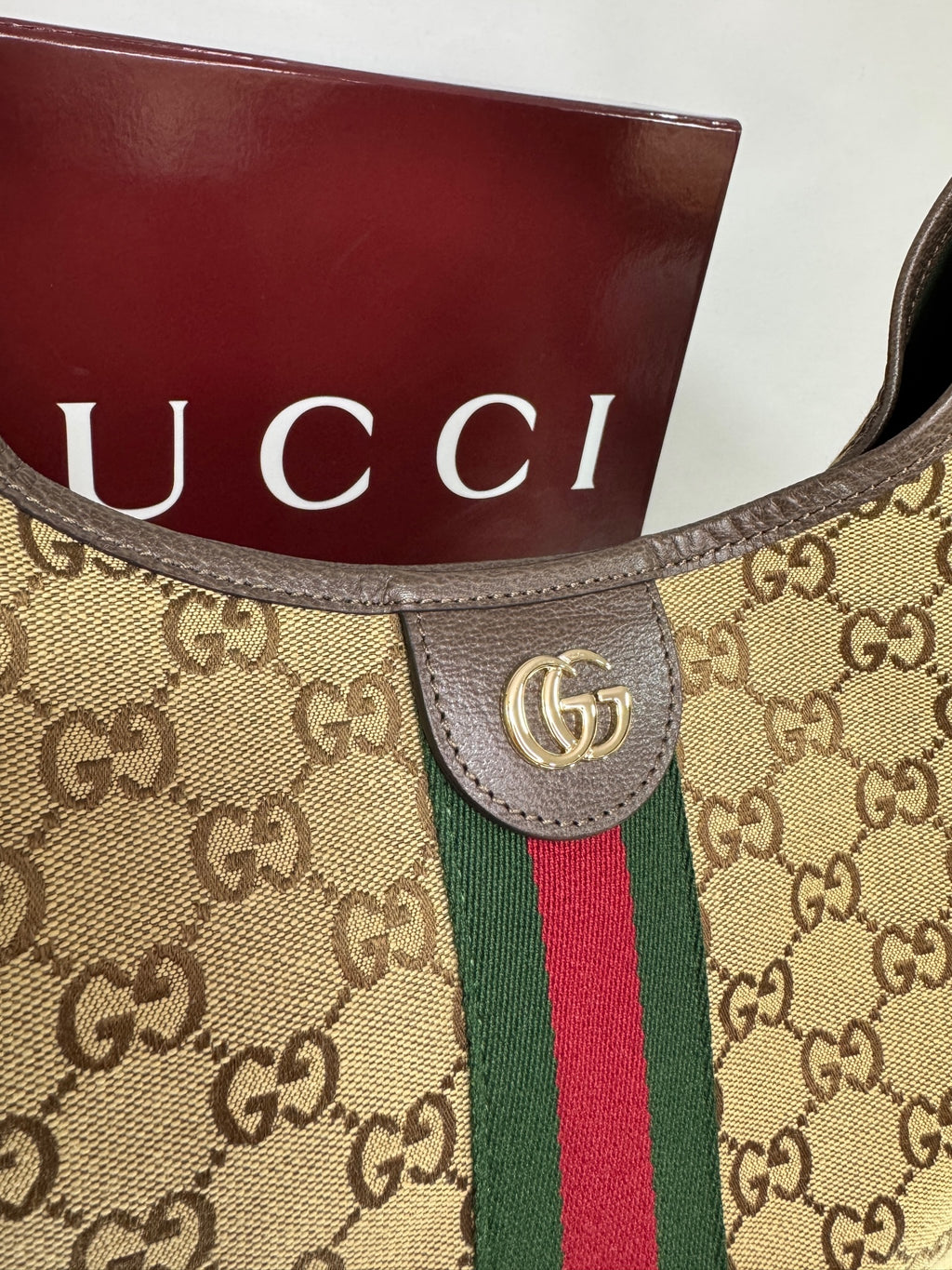 Gucci Giglio Bag – GG Canvas Beige & Dark Brown