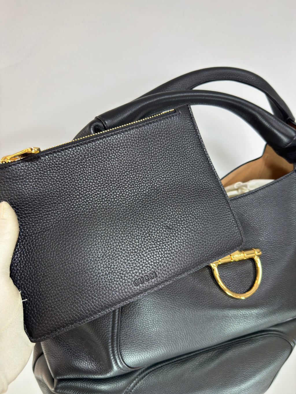 Gucci Softbit Maxi Leather Shoulder Bag – Black