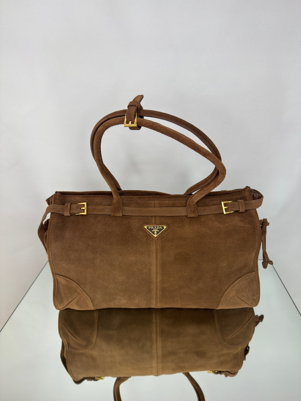 Prada Bonnie Medium Leather Handbag – Καφέ