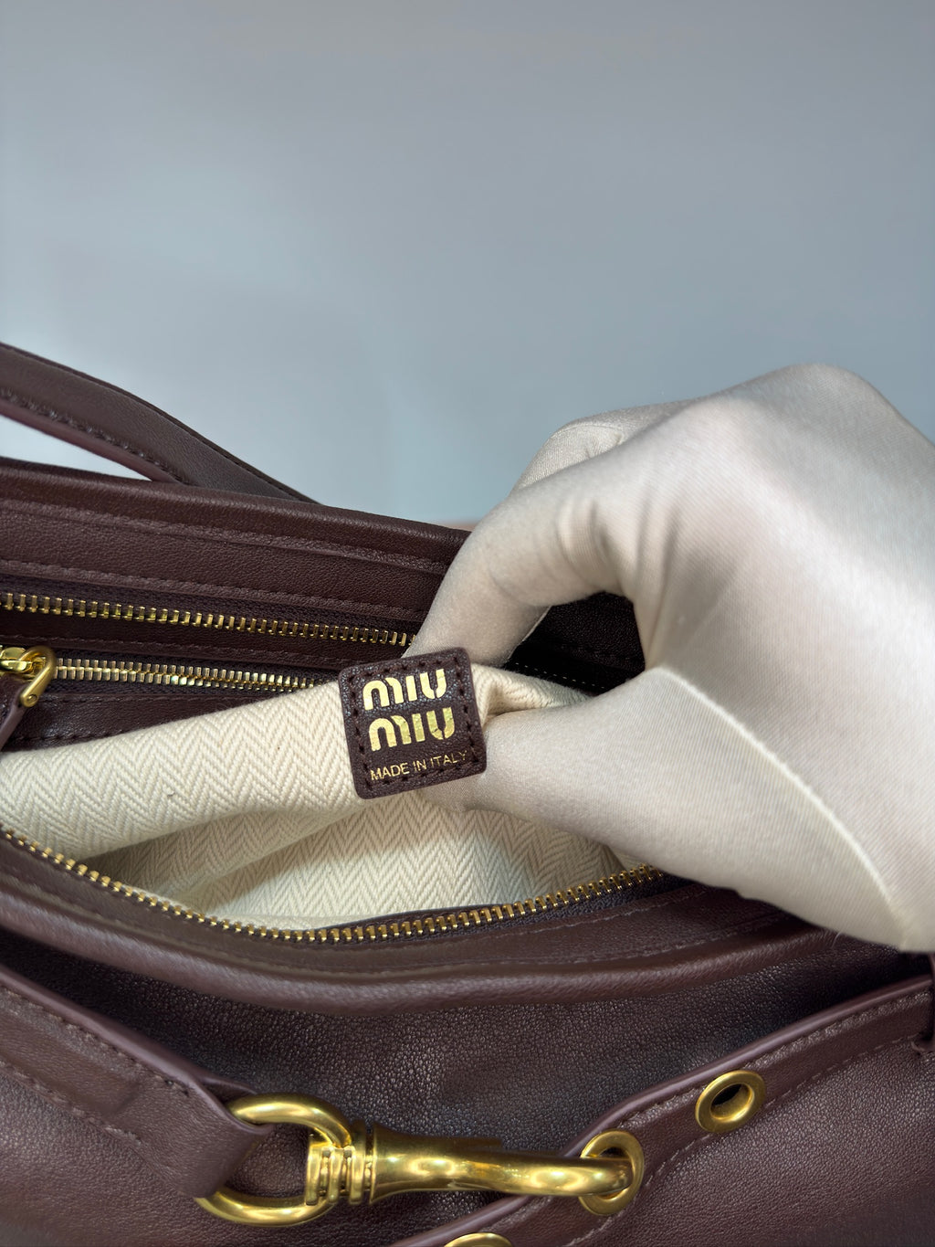 Miu Miu Aventure Bag – Nappa Leather Briarwood