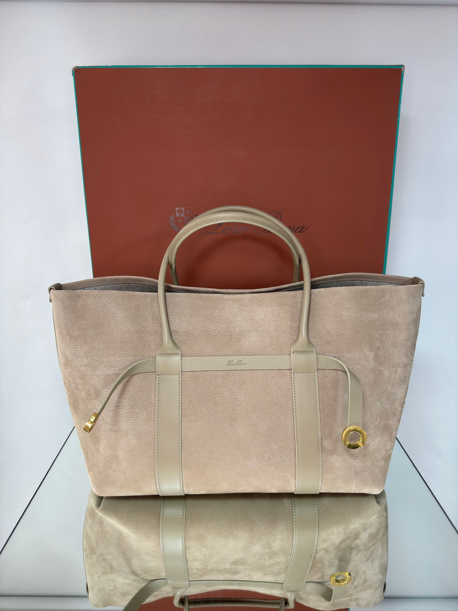 Loro Piana Ghiera Large Leather Tote Bag – Beige