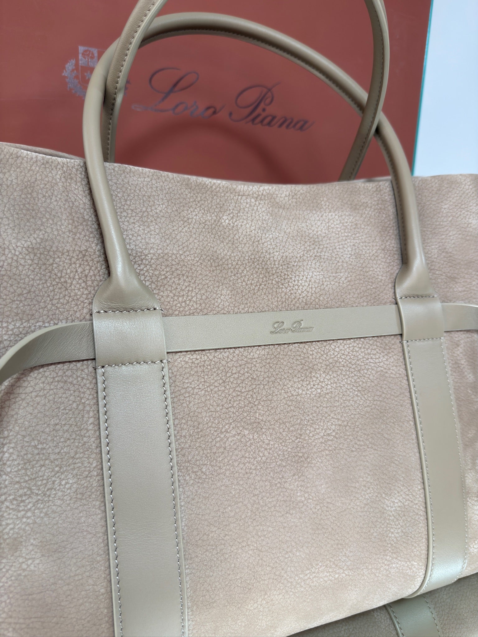 Loro Piana Ghiera Large Leather Tote Bag – Beige