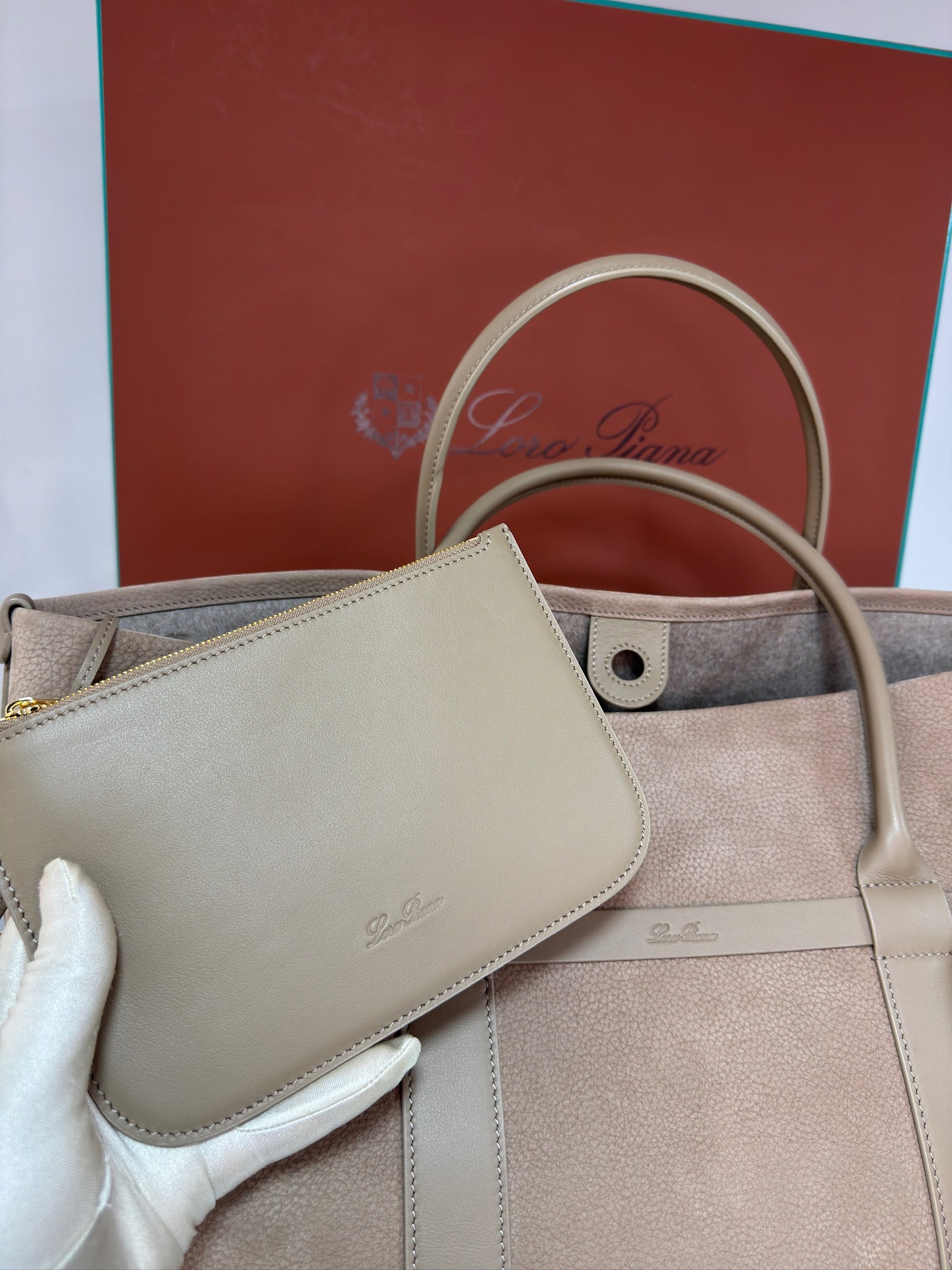 Loro Piana Ghiera Large Leather Tote Bag – Beige