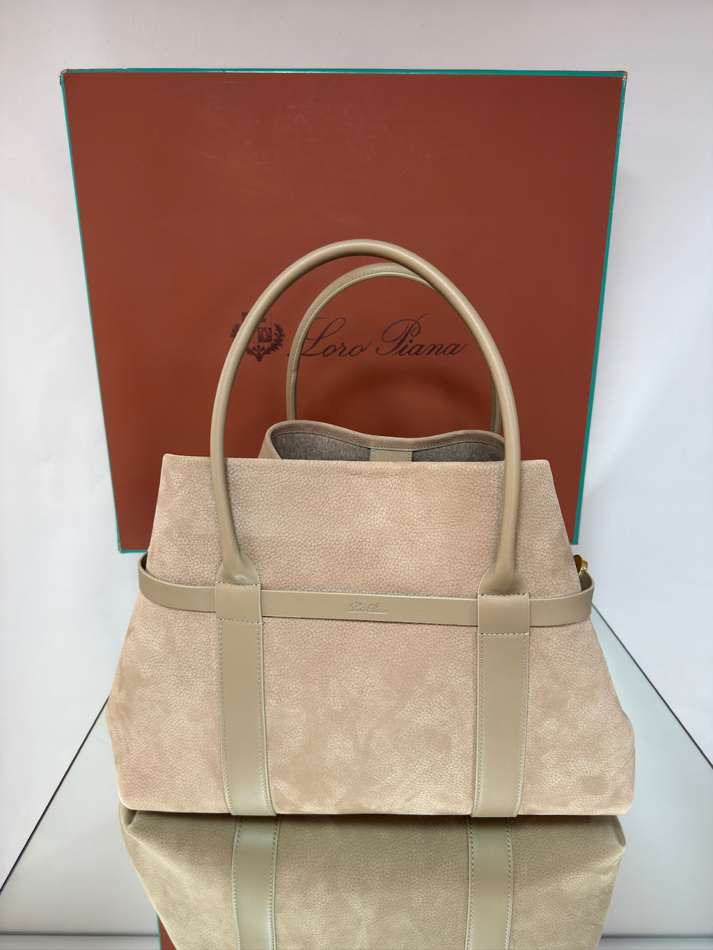 Loro Piana Ghiera Large Leather Tote Bag – Beige