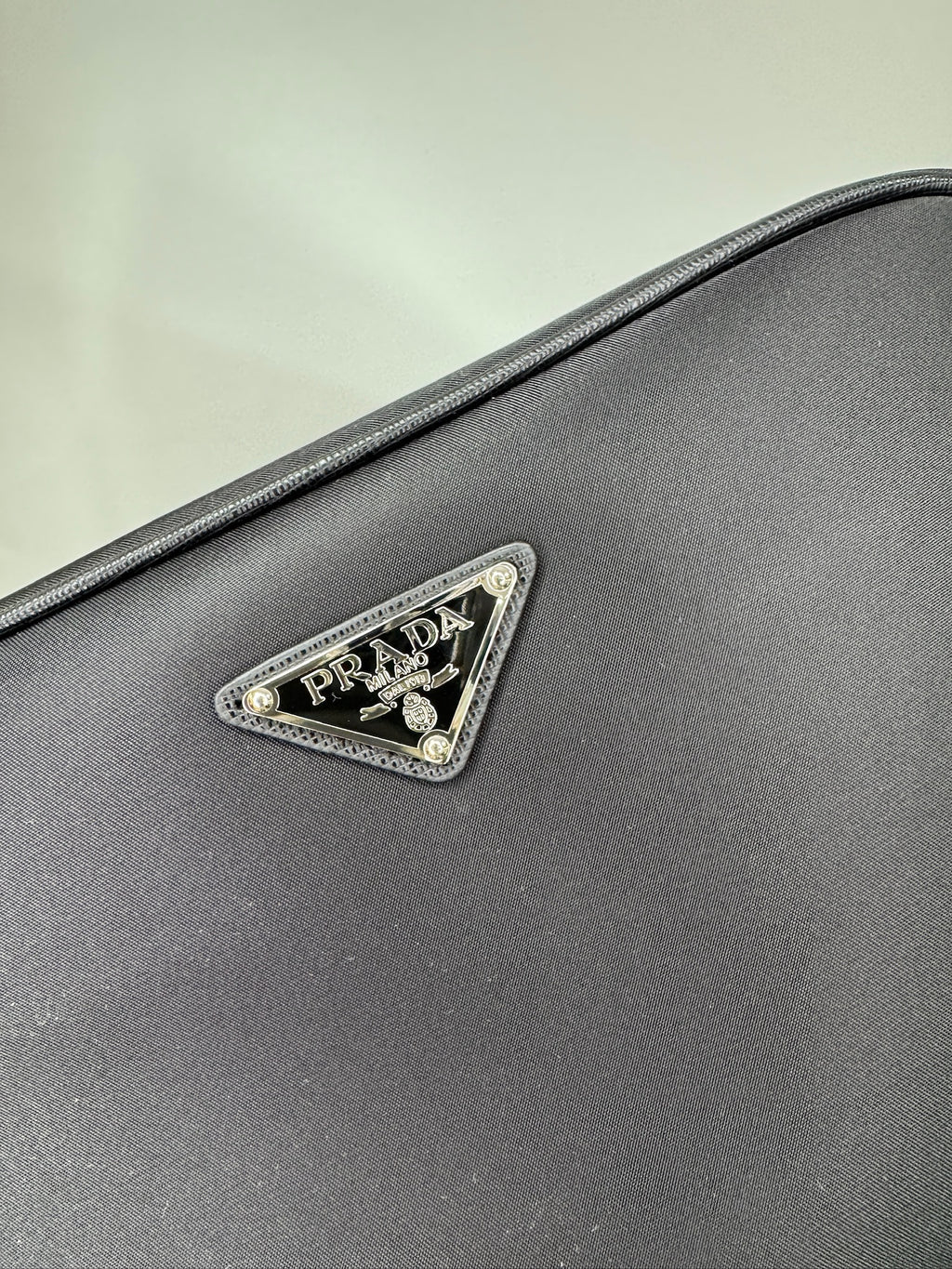 Prada Re-Nylon Saffiano Leather Clutch Bag