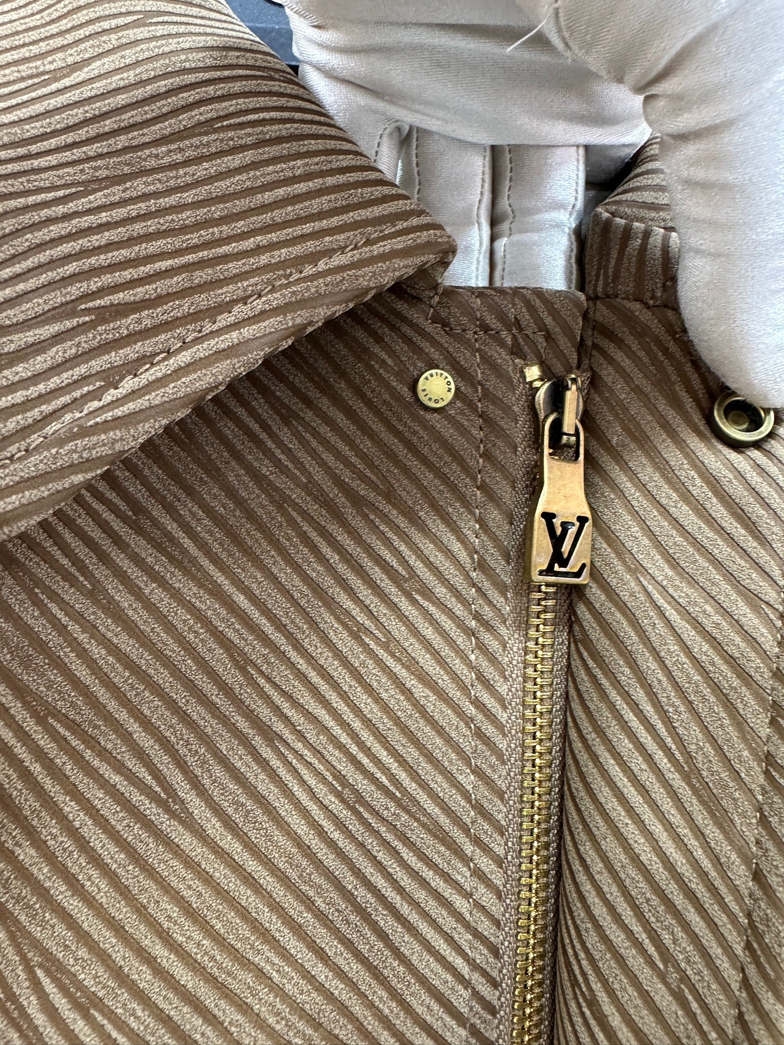 Louis Vuitton Epi Embossed Leather Flight Jacket