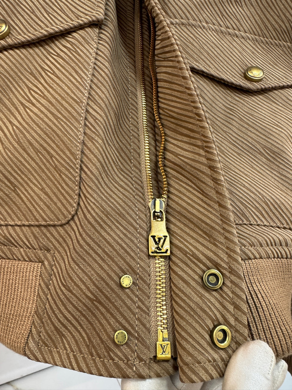 Louis Vuitton Epi Embossed Leather Flight Jacket
