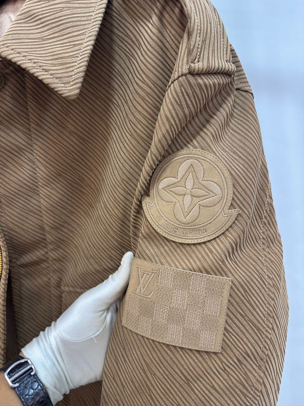 Louis Vuitton Epi Embossed Leather Flight Jacket