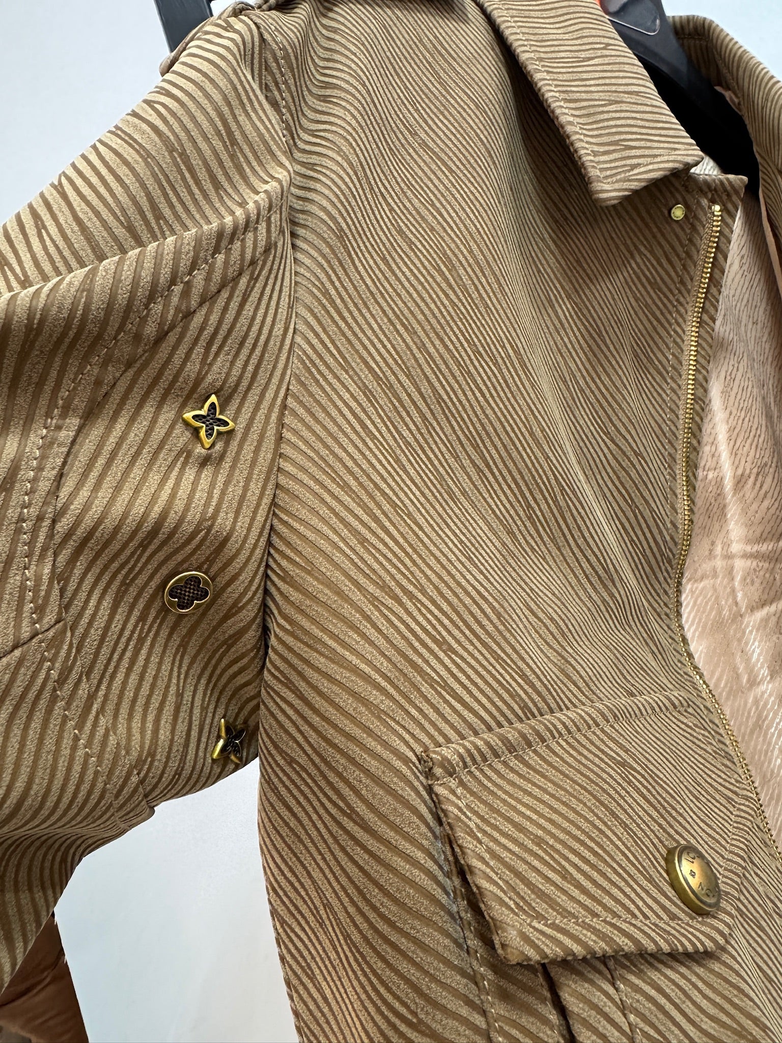 Louis Vuitton Epi Embossed Leather Flight Jacket