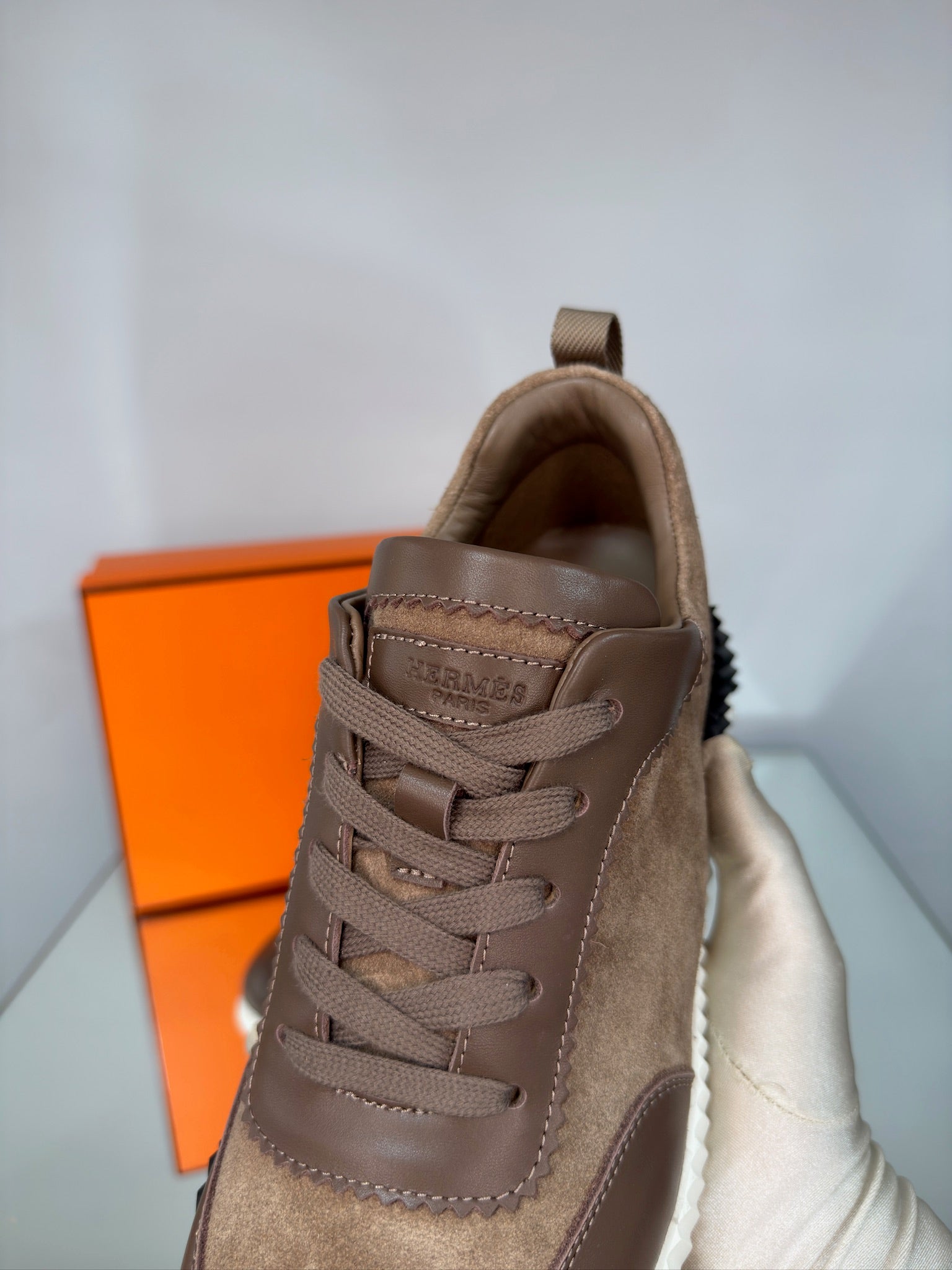 Hermès Bouncing Sneakers – Brown Leather & Suede