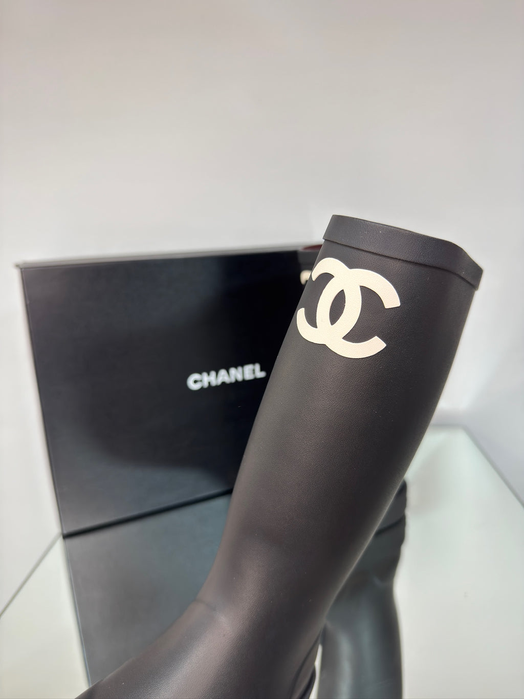 Chanel Wellington Boots – Rubber with CC Logo