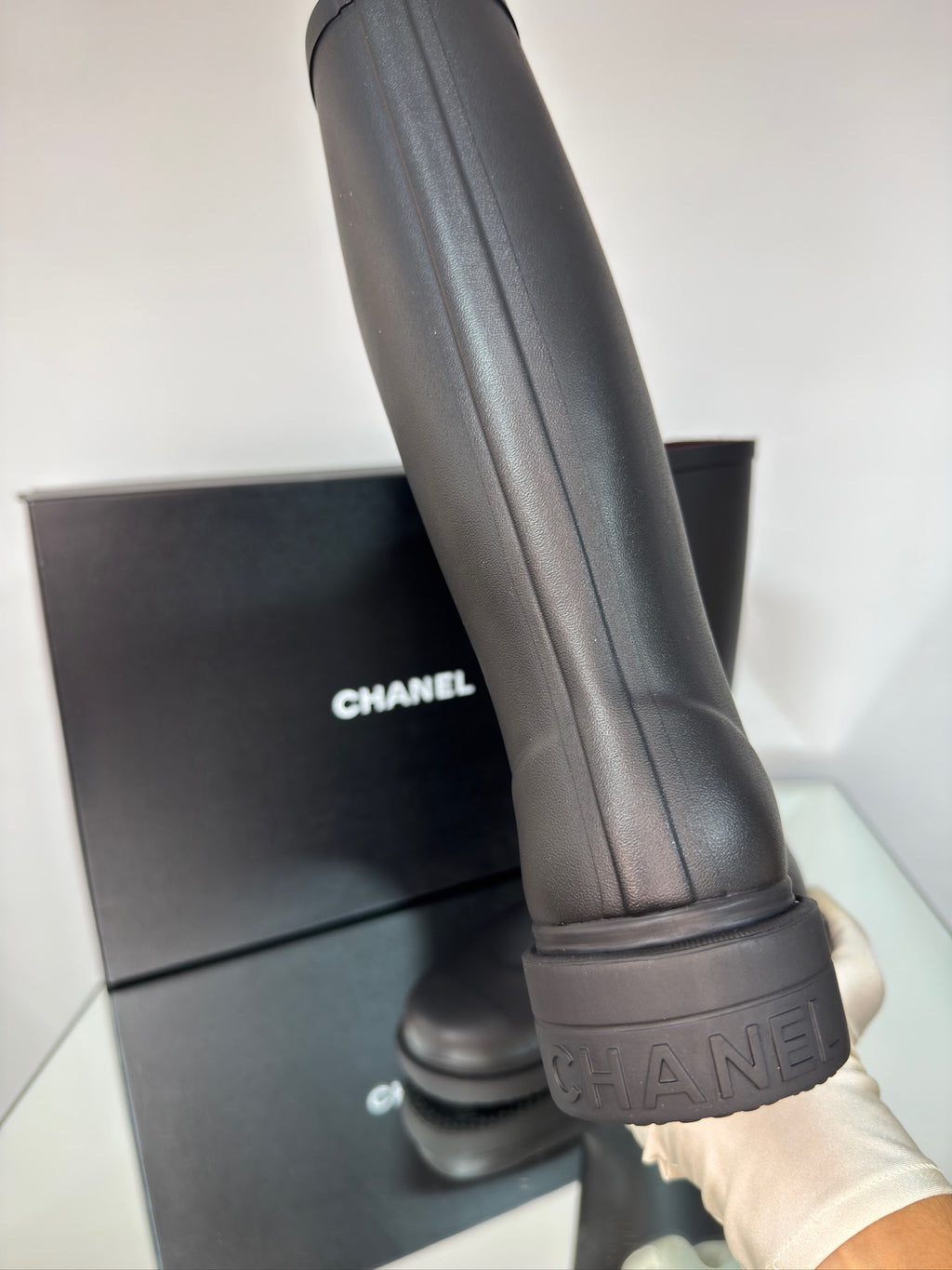 Chanel Wellington Boots – Rubber with CC Logo