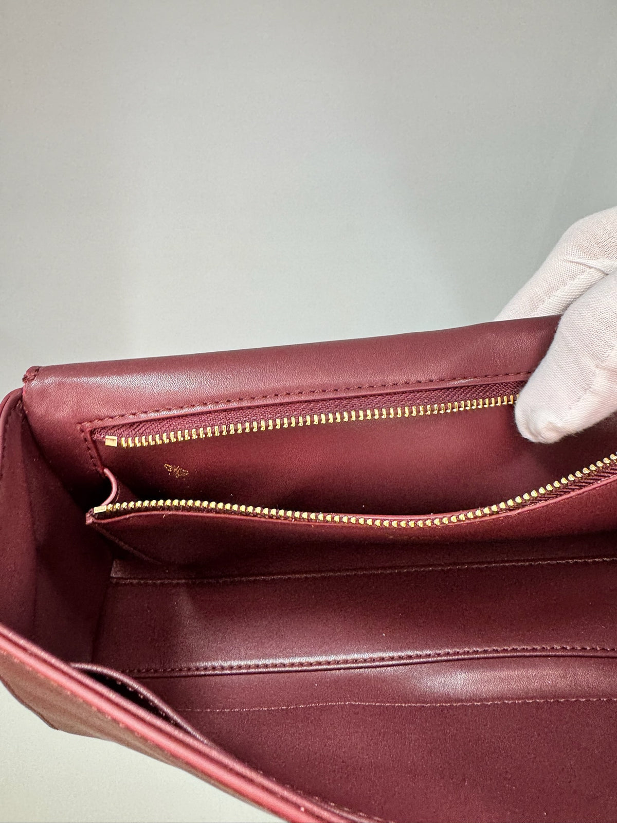 Christian Dior Medallion East-West Leather Shoulder Bag (Bordeaux & Black)