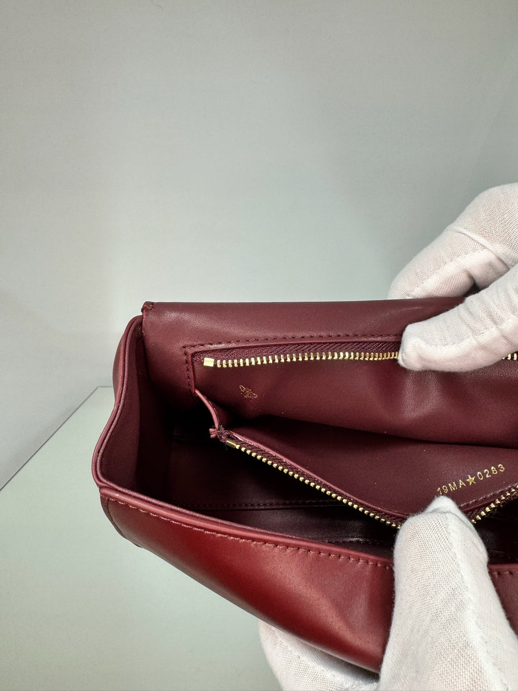 Christian Dior Medallion East-West Leather Shoulder Bag (Bordeaux & Black)