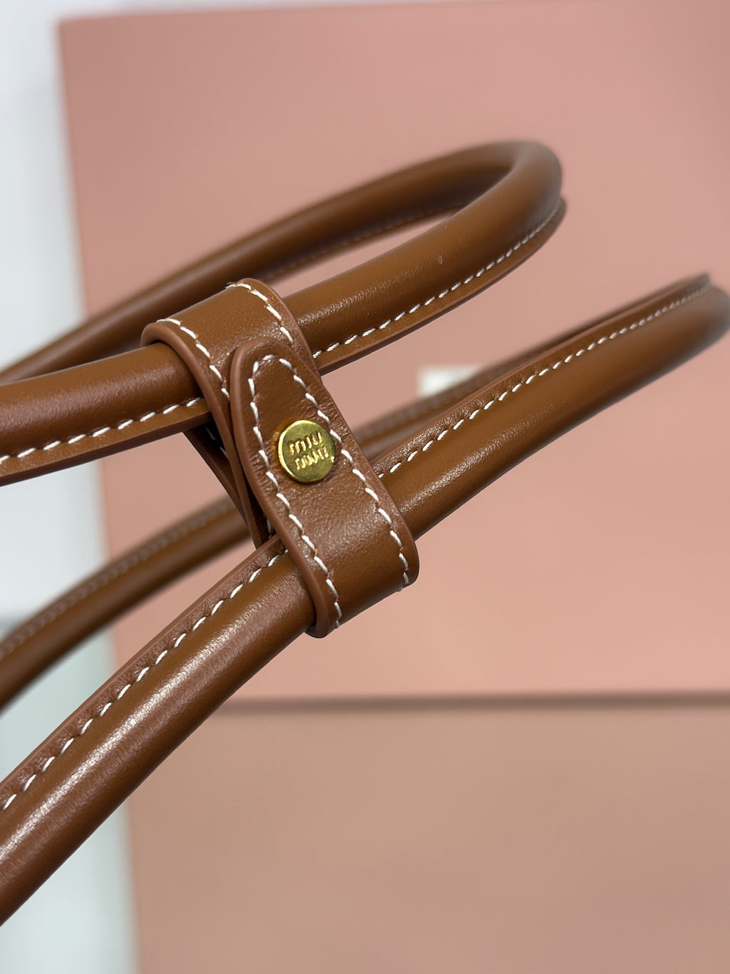 Miu Miu Beau Tote από Καμβά και Δέρμα