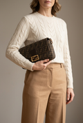Fendi Baguette FF Monogram Canvas Shoulder Bag