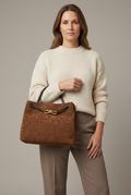 Bottega Veneta Andiamo Intrecciato Suede Bag